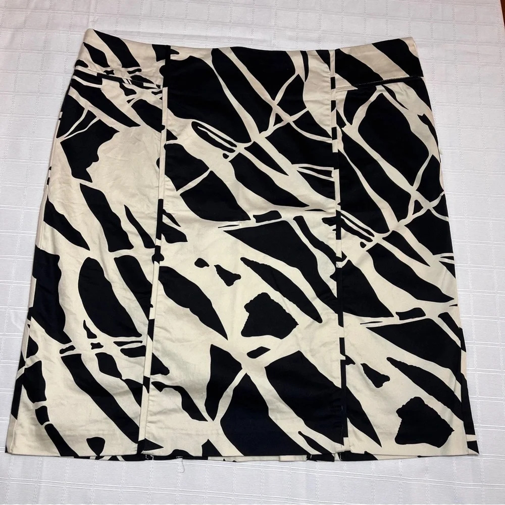 New York & Company Pencil Skirt Black and White Cotton/Spandex Blend Size 14 - Picture 1 of 10